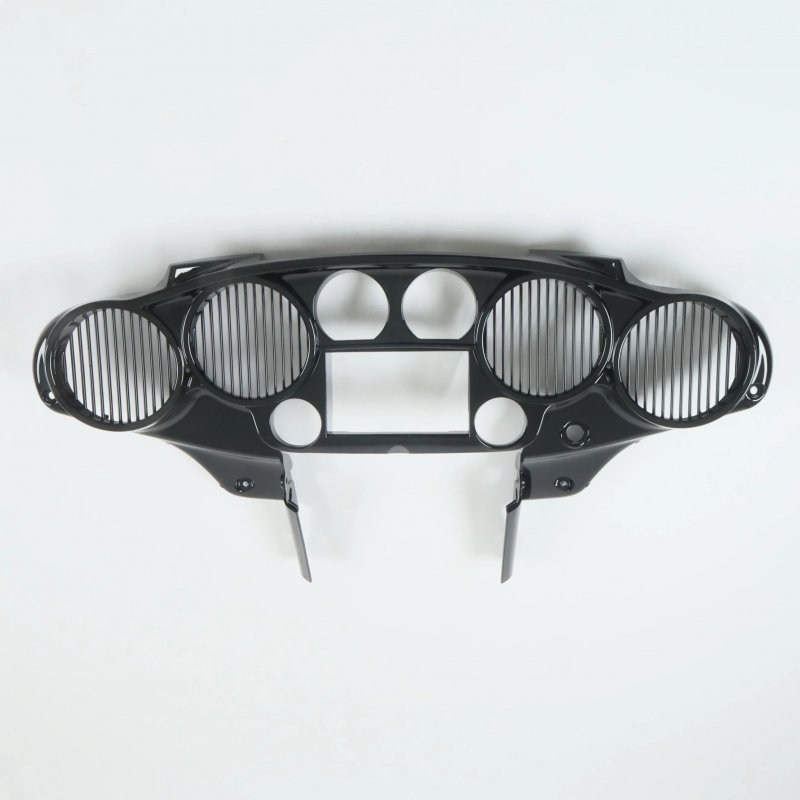 Shiny Black Double Din Radio Inner Fairing W 6.5   Speaker Quad 4 for  FLH Touring Motorcycle 2014 up  CFP-1584-174